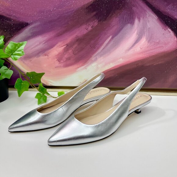 Marc Fisher Posey Slingback Pump in Silver Size 6.5 - Picture 5 of 11